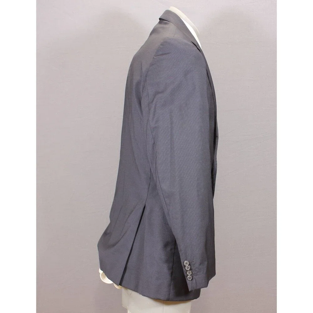 VALENTINO Italy Men Wool Suit Jacket Sport Coat Blazer Blue Striped 2 Btn 42R
